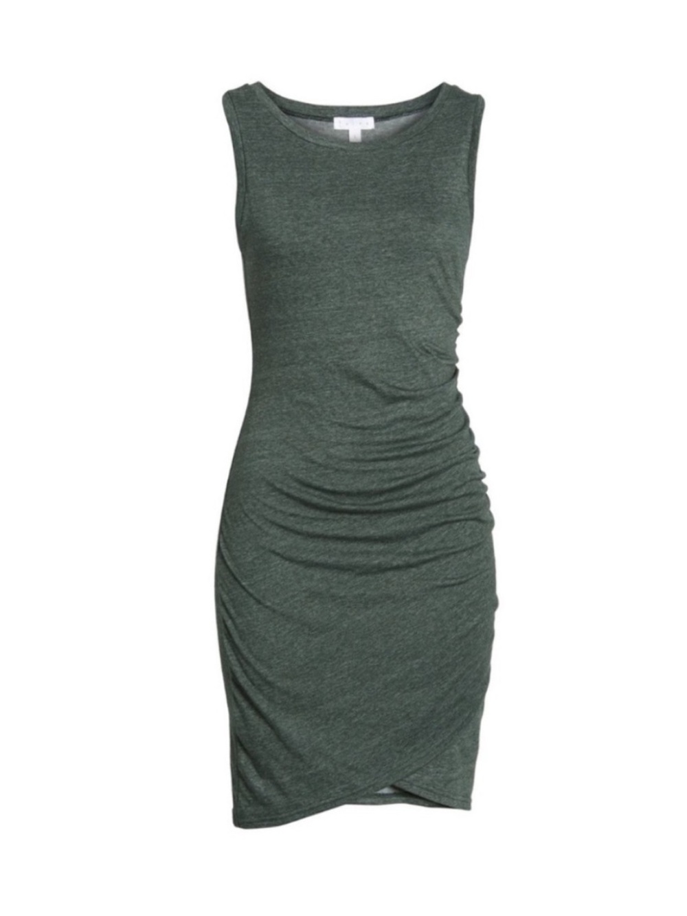 Leith Ruched Bodycon Dress Heathered Dark Green Size 1X EUC